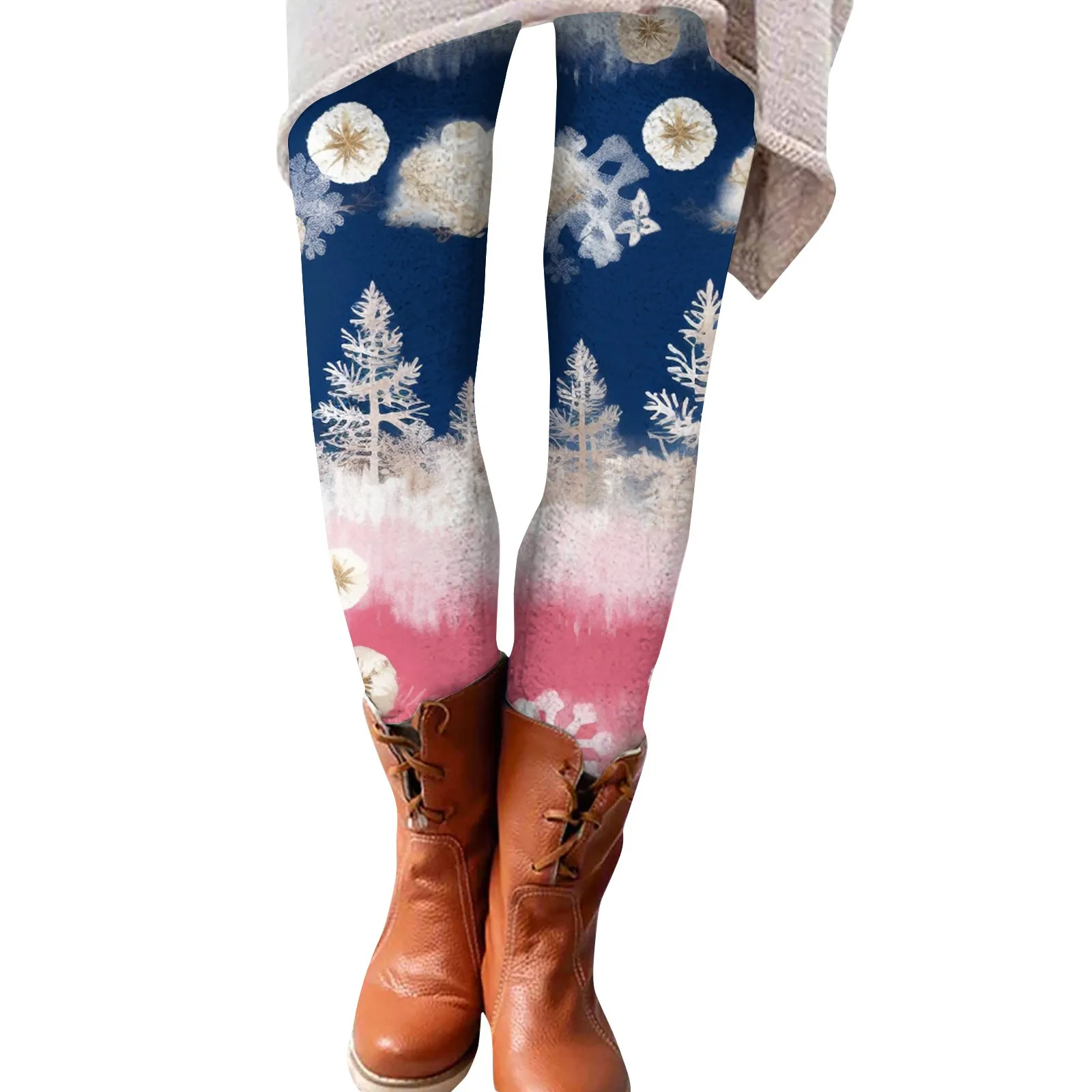 

Женские брюки, рождественские эластичные мягкие леггинсы с принтом снежинок, повседневные домашние пижамные штаны, спортивные штаны на все сезоны