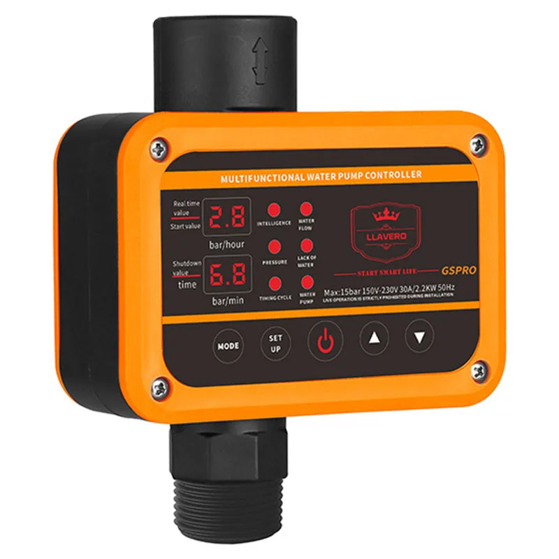 GS Pro Intelligent Pressure Controller for Water Pump 0-10bar 2.2KW SUPPLY G1 Thread Easy Operation Pump Switch for Building Pip