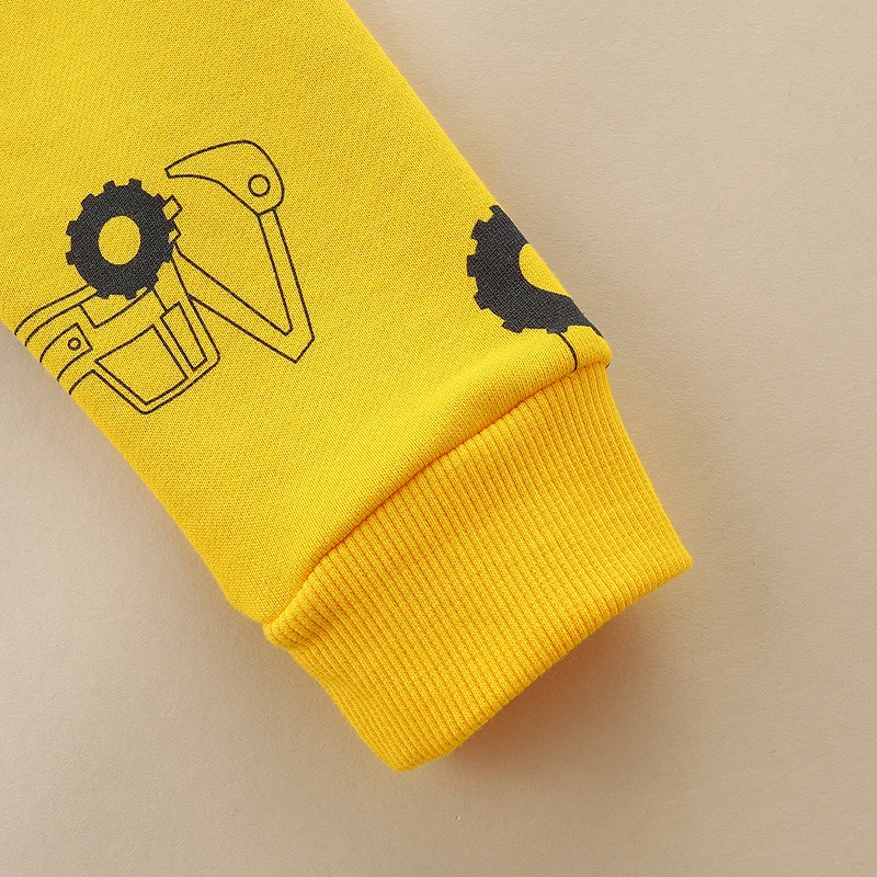 Autumn Baby Boys Clothes Zipper Hoodies Cartoon Excavators Sweatshirt Jacket Kids Clothes Children's Clothing