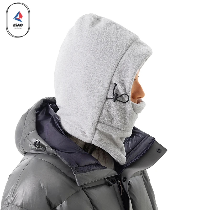 Winter Fleece Hat Men thicker Beanie Hat Ear Protection Knitted Caps Wool Neck Scarf Cap Outdoor Windproof Plush Warm Ski Caps