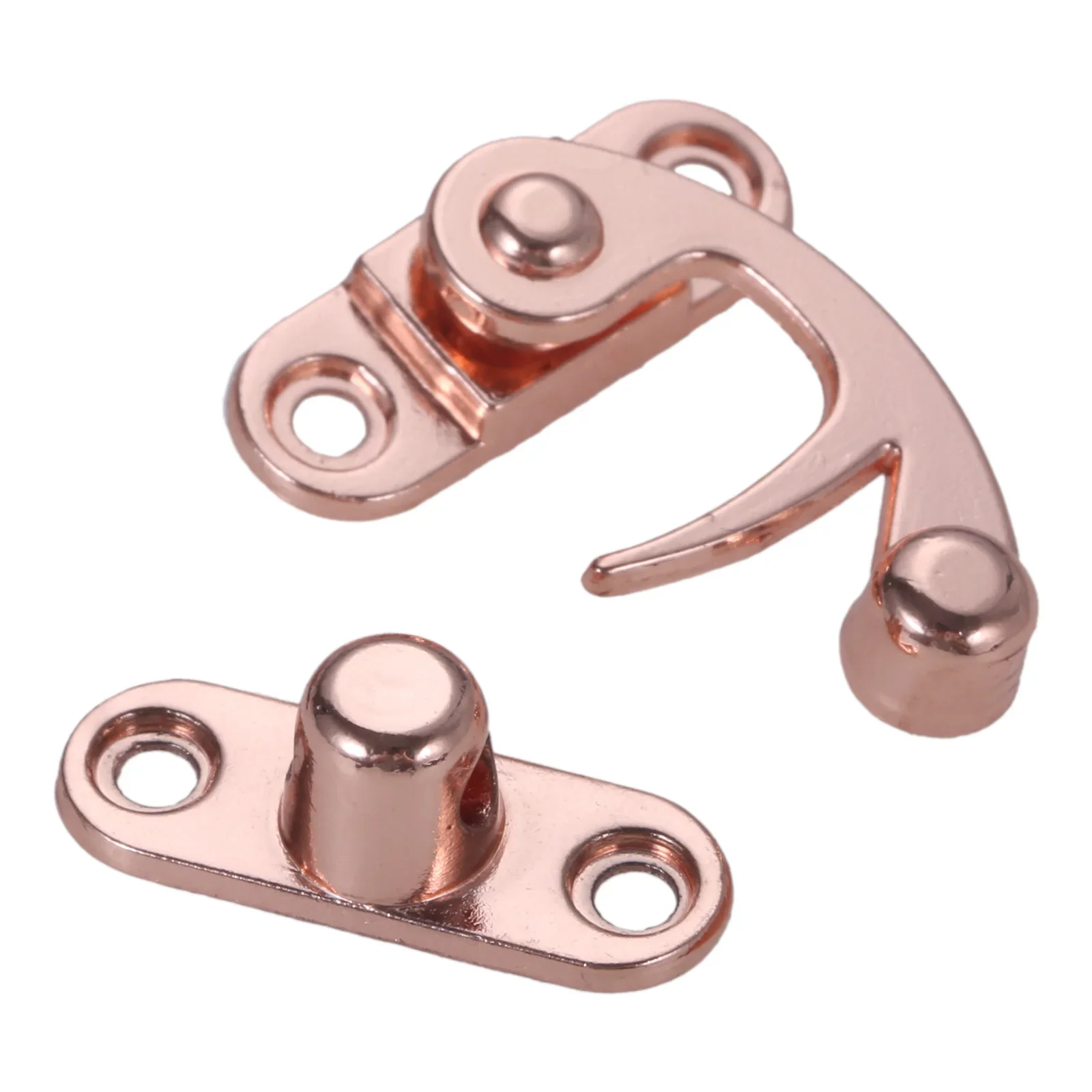 Mini Latch Decorative Hasps with Box Butterfly Hinges 9Pcs/set Rose Gold for Wooden Jewelry Toolbox Cabinet with Screw