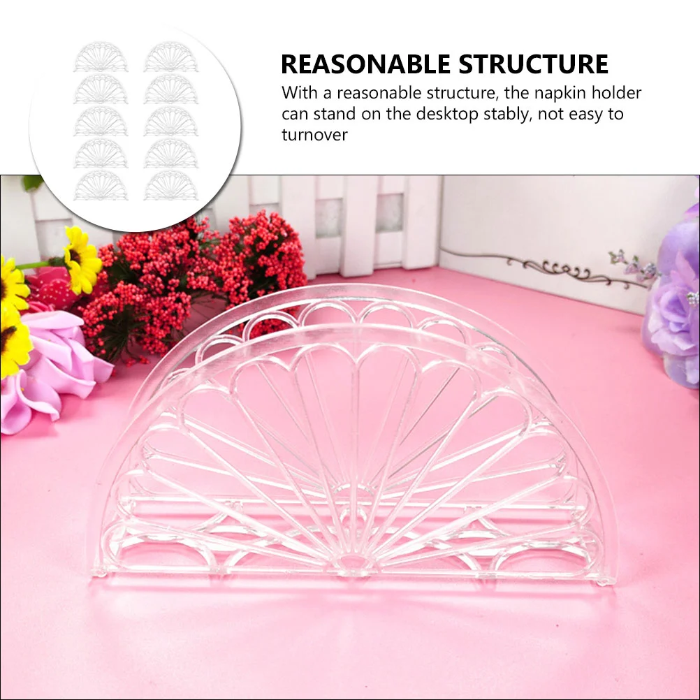 10Pcs Napkin Holder Plastic Serviette Stand Tissue Stand Fan Designed Napkin Holders For Dining Table Holder Kitchen