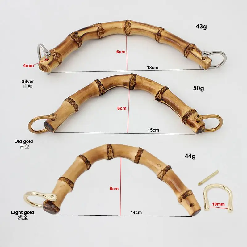 4-10PCS Natural Original Bamboo Bags Handles Horse Shoes Buckles For Women Purses Frame Handbags Making Handcrafted Accessories