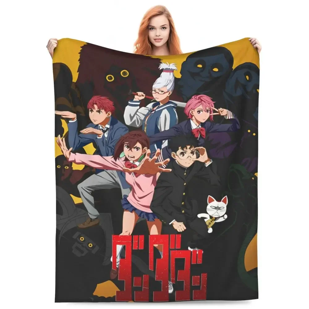 Heiße japanische Anime-Dandadan-Flanelldecke, superweiche Bettwäsche, Überwürfe für Schlafzimmer, Picknick, flauschige Tagesdecke, Sofabett-Abdeckung – Detail 4