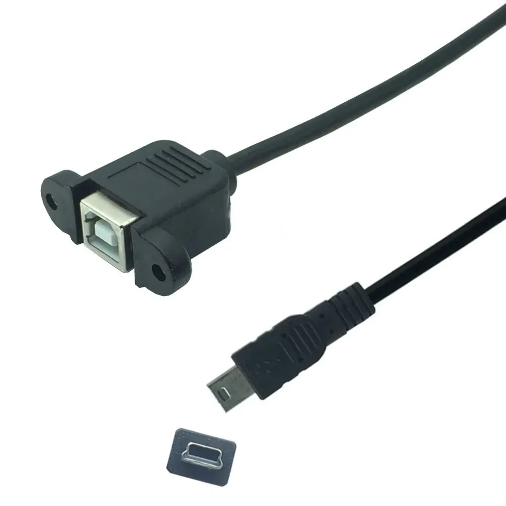 Mini-USB 5pin Mini USB 2.0 Male to USB 2.0 B Type Female Connector Cable 30cm 50cm With Panel Mount Hole USB MINI USB Cable