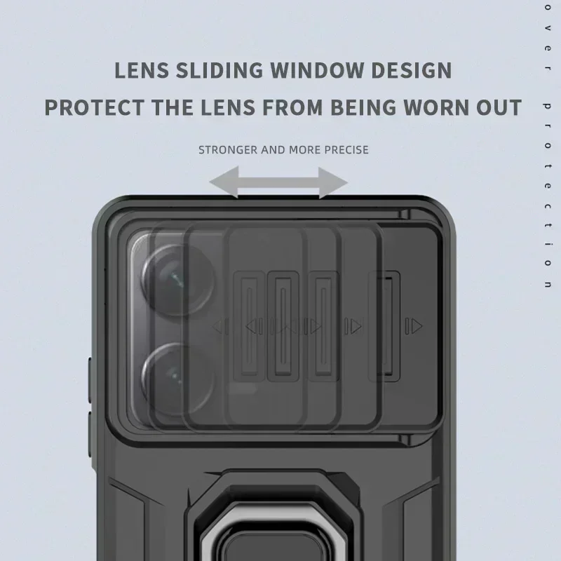 Armored Lens Slide Case with Ring Back Cover