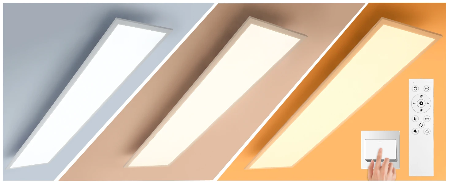 2PCS 30 W LED Ceiling Lights, 100×25 cm Flat Panels, 3300LM Dimmable, 3000–6500K S87becf5e942f42458681e241c9978cdb3