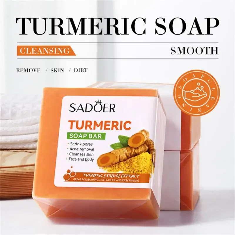 

100g Natural Handmade Whitening Soap Clean Cutin Turmeric Soap Oil Control Removal Acne Skin Care Soap Body Care