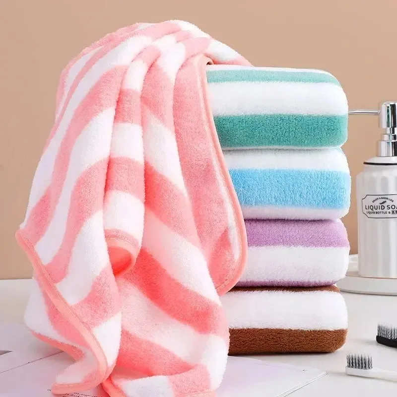 35x75cm Stripes Absorbent Quick Drying Bath Towel Sets Soft Adults Face Hand Towels Bathroom Microfiber Swim Bath Towels microfiber towel