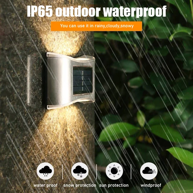 6Led Napenergia Fali Lámpa Kültéri Vízálló Otthoni Terasz Kerti Elrendezés Erkély Légkör Dekoráció Napelemes - Image 4