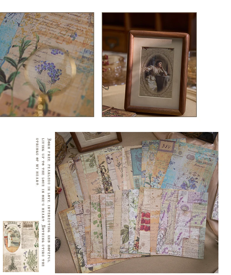 30 Blatt großes Vintage-Traummaterial, Papier, DIY, Scrapbooking-Materialien, handgefertigt, dekorativ, Junk-Journal-Zubehör – Detail 8