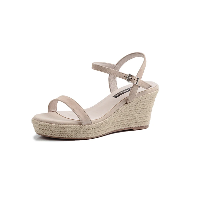 

Сандалии женские замшевые на блочном каблуке, Босоножки с открытым носком, на платформе, цвет черный/Абрикосовый/Синий, лето