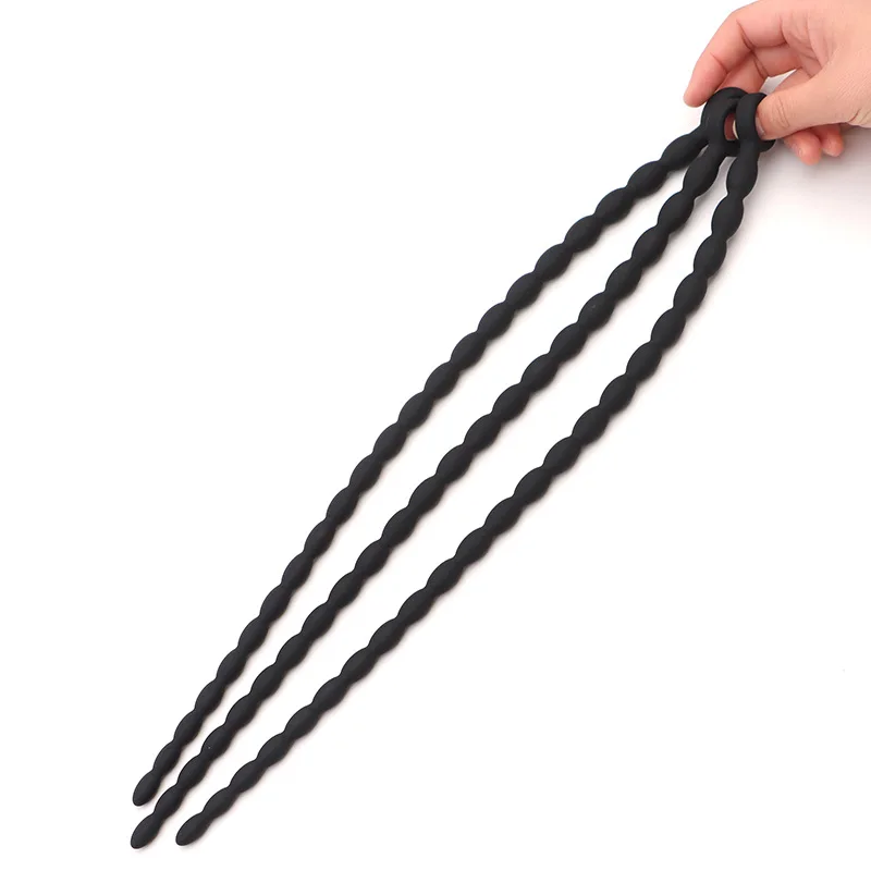 40cm Super Long Urethral Toys Soft Silicone Penis Plug Beads Horse Eye Stick G-Spot Stimulator Urethral Dilator Men Sex Toy Bdsm penis sex toys