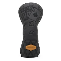 Black Lucky Poker Design  High Quality Headcovers Embroidery Golf Club Driver Head Fariway Wood  Hybrid Head Covers 3 Wood Headc 2