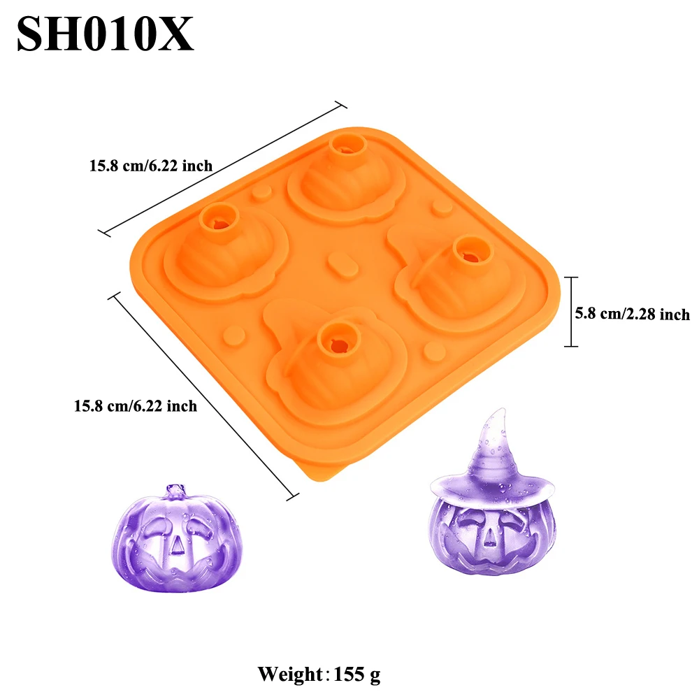 Halloween Silicone Cake Mold, Pumpkin Skull Bat Tombstone Ghost Spider Witch Shape Choc... - SKU HSCM1908 - UGI Packaging