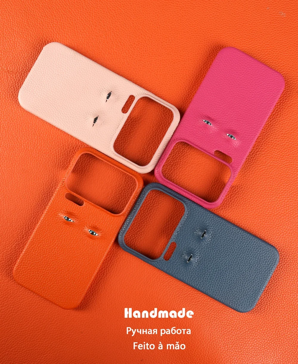 Unique Eye Design Genuine Leather Phone Shell - Personal Back Protective Case
