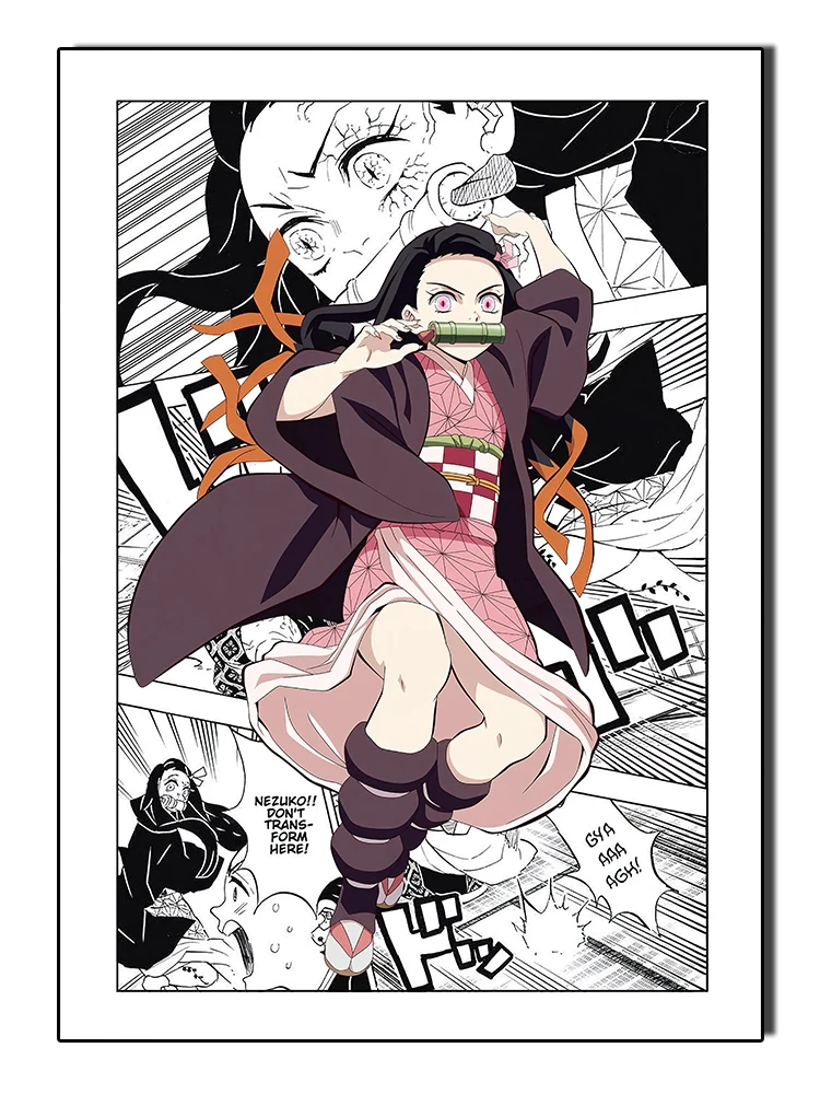 Em promoção! Japão Filme De Anime Cartazes Demon Slayer Tanjirou Inosuke  Quadrinhos Crianças Quarto Pintura De Decoração De Casa De Lona Da Pintura  A Arte De Parede Hd