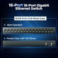 AMPCOM Network Switch 16 Ports Switch Ethernet 1000Mbps Gigabit High Performance Smart Switcher RJ45 Hub Internet Injector - Image 5