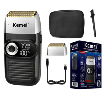 Barbiere professionale per capelli Rasoio elettrico a 3 velocità Barba Rasoio elettrico per uomo Set ricaricabile per macchina da barba per testa calva asciutto e bagnato 1