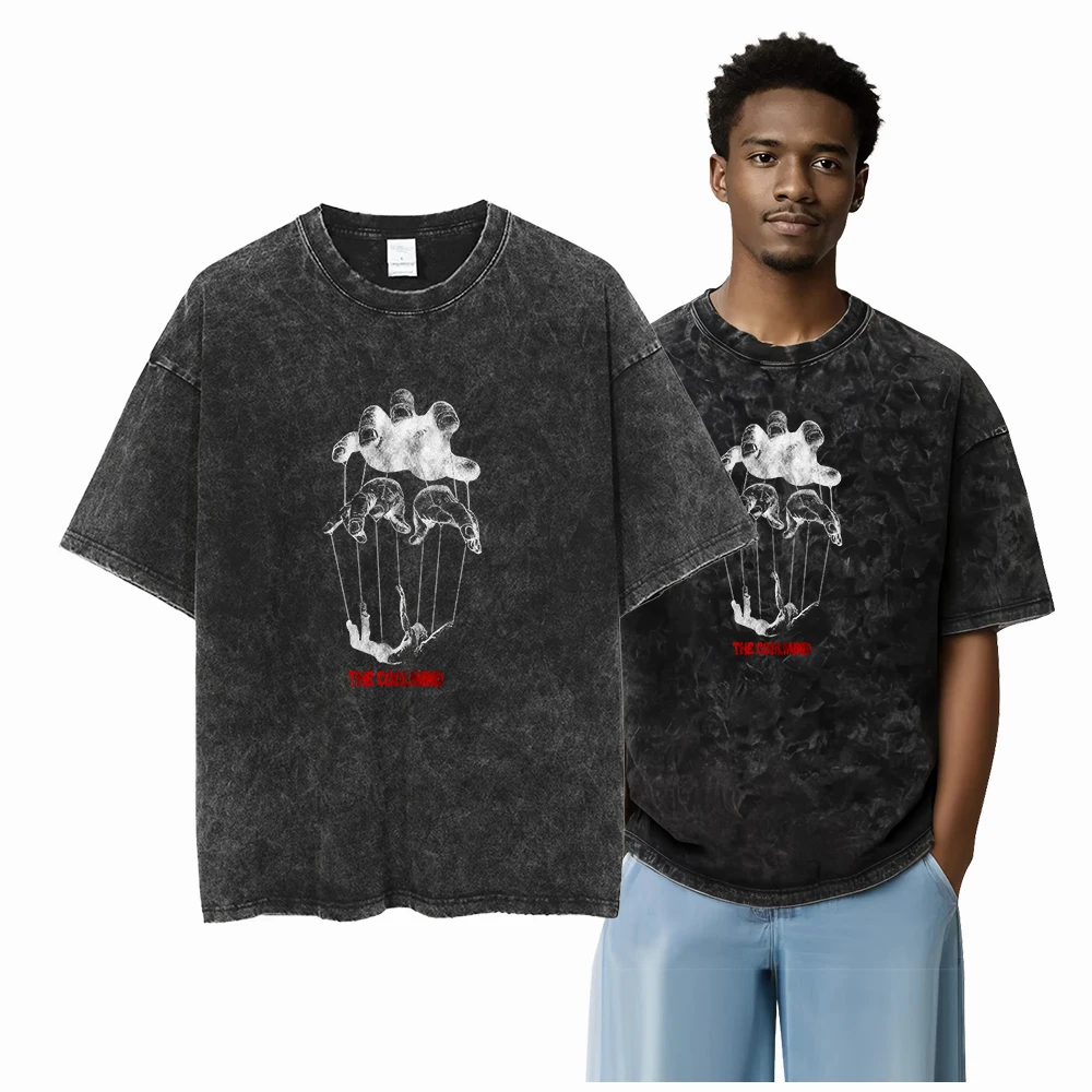x1-x25 STREE THEME Exklusive Grafik Unisex Baumwolle Acid Washed T-Shirt Coole Vintage Streetwear Herren T-Shirts Big Size T-Shirt für Männer – Detail 3
