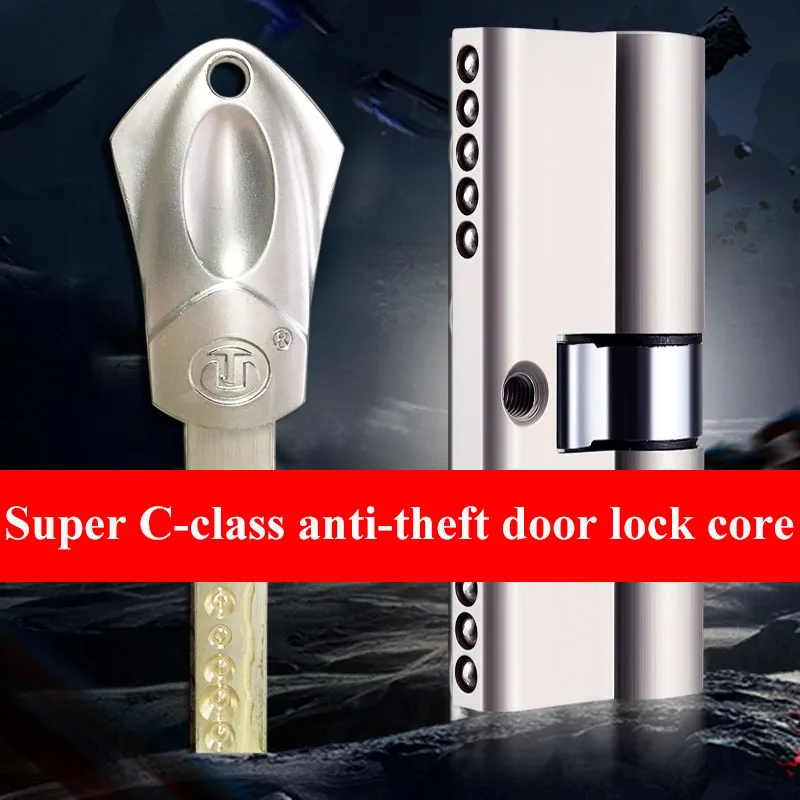 European Standard Universal Stainless steel C-class lock core Cylinder Security Door Gate lock cylinder With 10pcs Keys