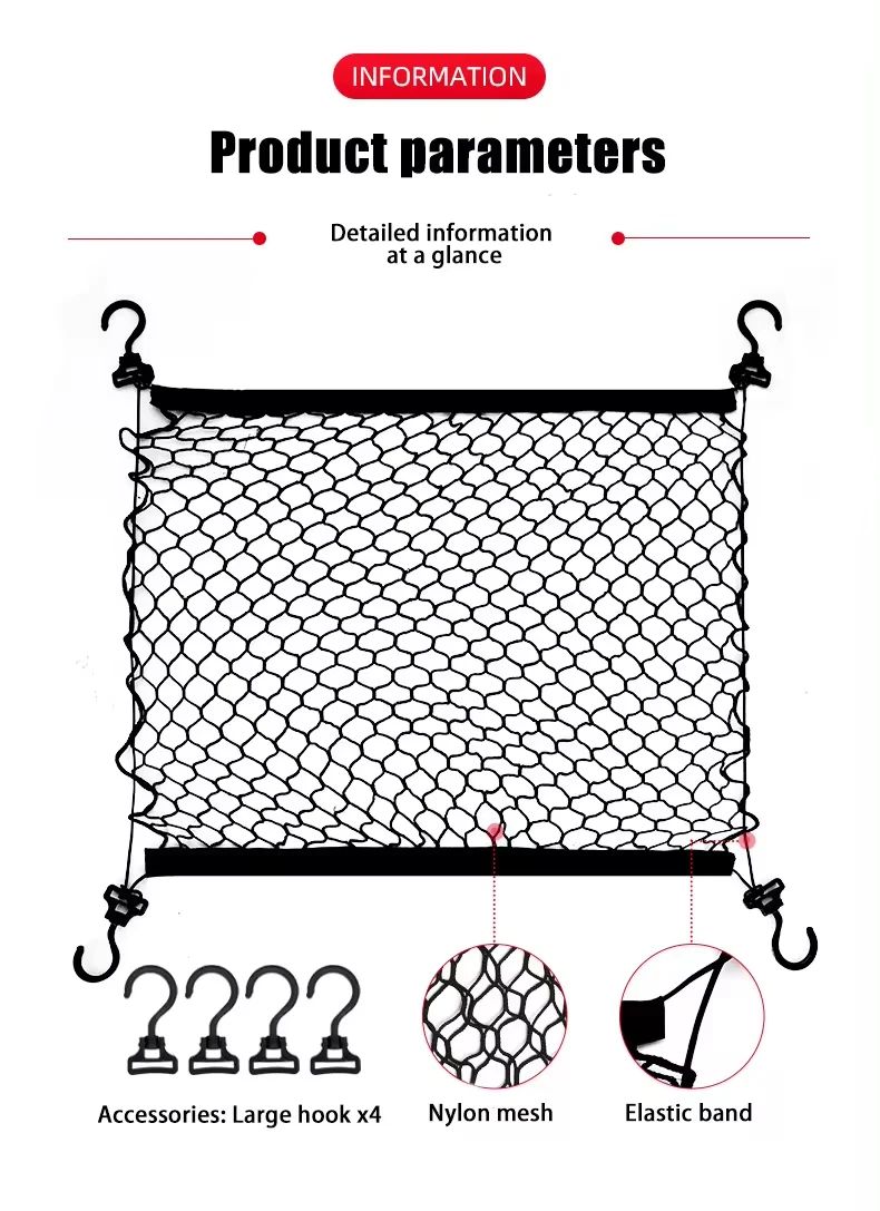 Pour Toyota Yaris Cross XP210 2023 2022 2021 2020 Coffre De Voiture Filet De Rangement Arrière Élastique Bagages Accessoires Intérieurs