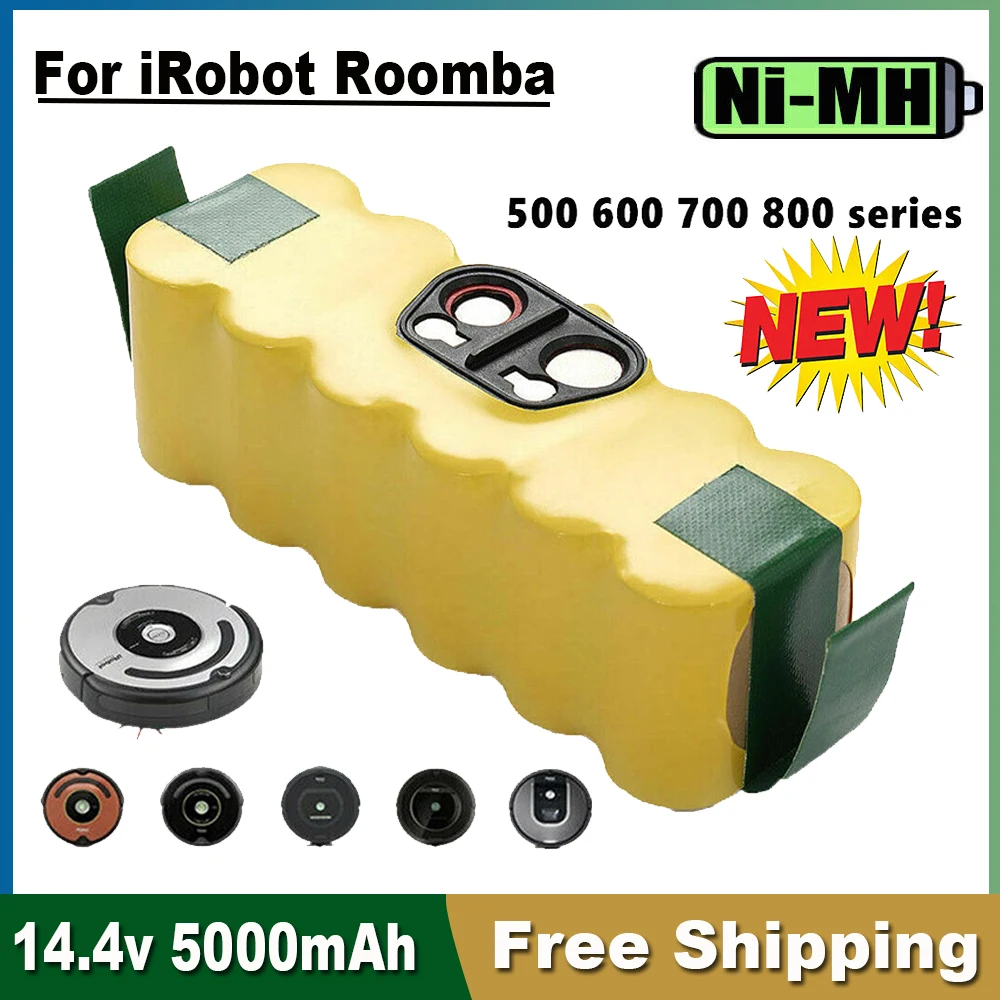 Bateria para Irobot Roomba 14.4 v 5000mah para Irobot Roomba 500 600 700 800 900 Series 620 650 770 780 580