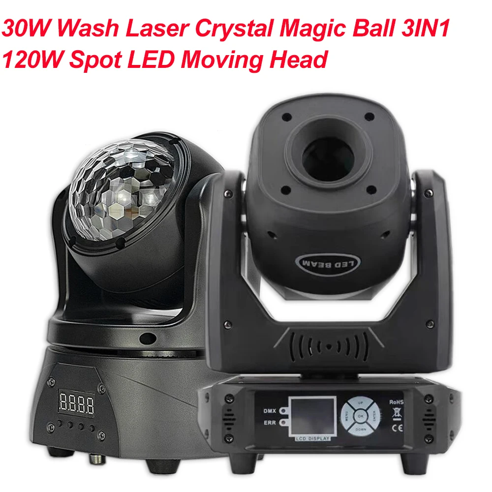 120w ponto led movendo a cabeรงa luz profissional lavagem a laser de cristal magia bola efeito luzes do palco disco dj mรบsica festa clube danรงa