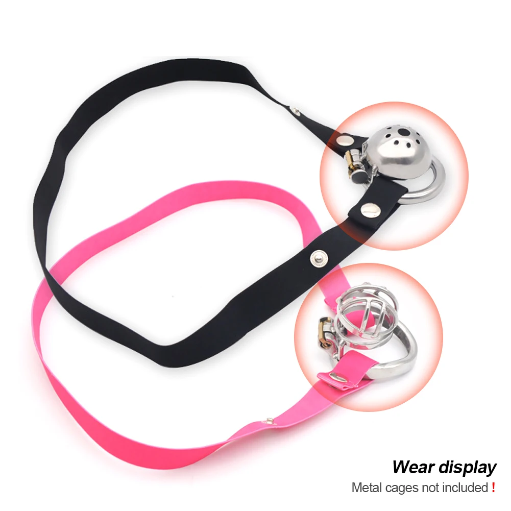 Male Chastity Belt Cage Chastity Lock Anti-shedding Device Fixed Elastic Strap Auxiliary Strap Adjustable Scrotum Ring Sex Toy penis chastity cage chastity lock sex toy chastity cage accessory male female sex toy