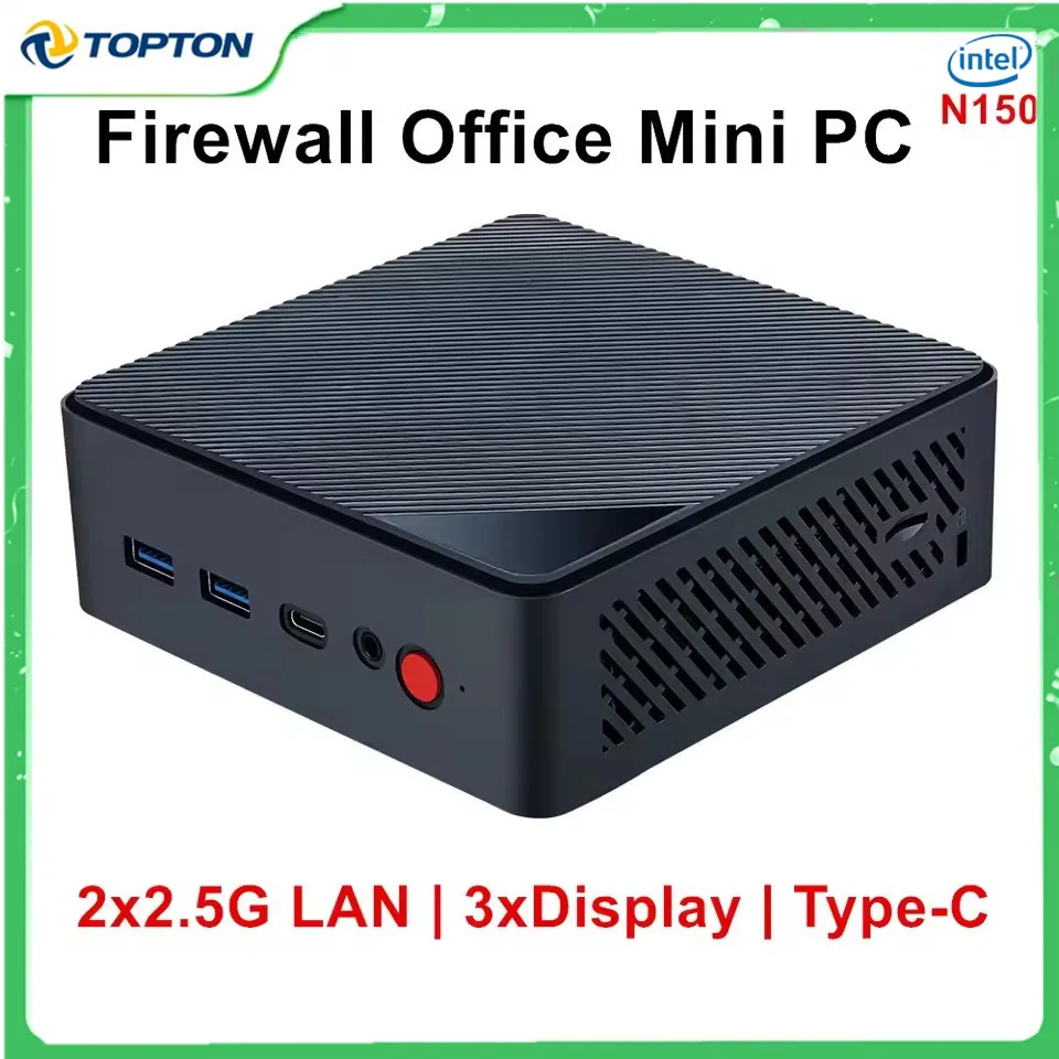 ToptonオフィスファイアウォールミニPC Intel N150 2*2.5G LAN i226 2