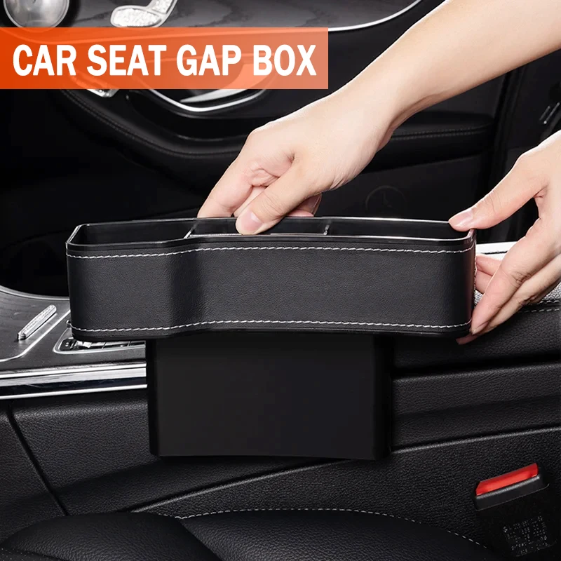 Organizzatore Per Fessura Sedile Auto In Pelle PU - Porta Oggetti Per Console Centrale Con Tasche E Foro Per Cavo - Foto 9