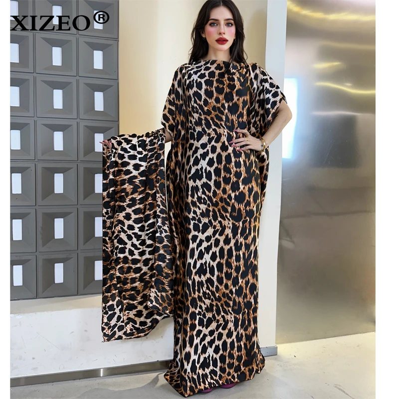 XIZEO muslim african dresses for woman dubai abaya Crew Neck Wave dot print  Kaftan Dress, Elegant Maxi Length Dress, maxi dress - AliExpress