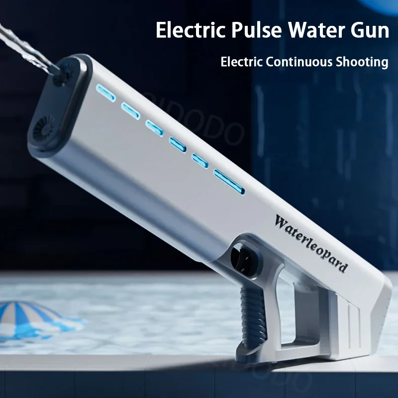 Pistolet à eau entièrement automatique avec lumière LED, haute pression, bl84de pulvérisation, absorbant, jouets de piscine d'été pour enfants, cadeaux