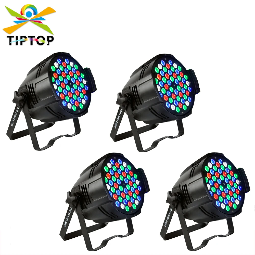 

4 шт./партия 54x3 Вт светодиодный прожектор Par, RGBW светодиодный прожектор Par64 4/8 DMX 512 каналы, светодиодный прожектор Par Can DMX сценическое оборудование для DJ 90-240 В