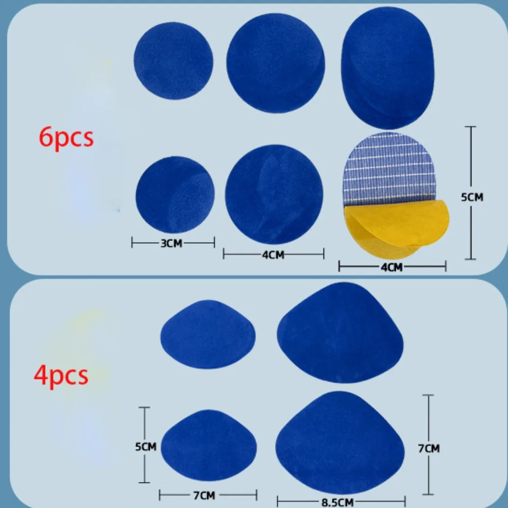 4개/6개입 셀프 접착식 스포츠 신발 패치 힐 깔창 마이크로 화이버 가죽 뱀프 수리용 홀 패치 스니커즈 힐 보호대