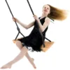 Wooden Swing Seat Hanging Tree Swing Outdoor Wood Swing Set Accessories with Height Adjustable Nylon Hanging Rope 1