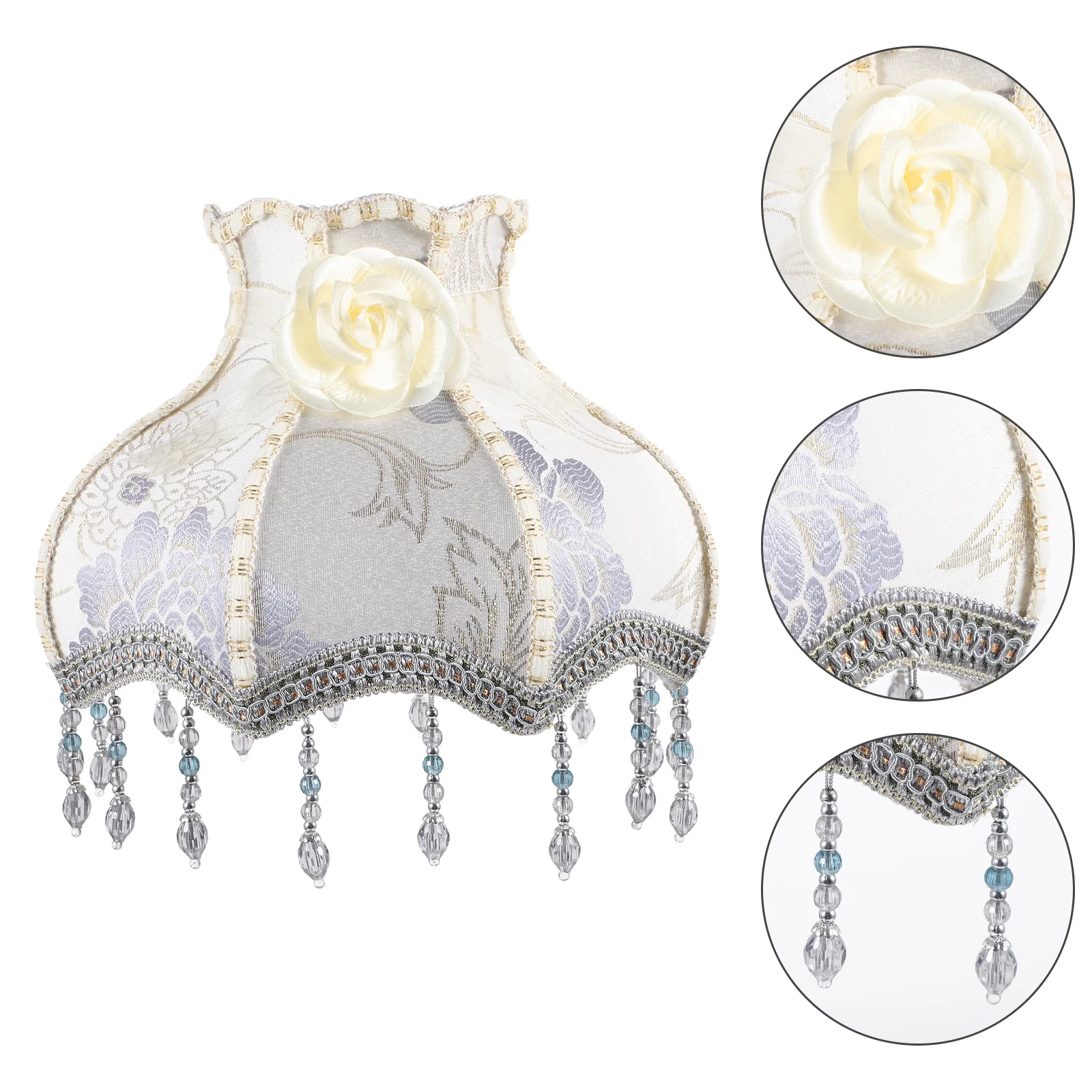 

Fringe Lamp Shade Scallop Lamp Shade European Lace Bedside Lampshade for Desk Lamp