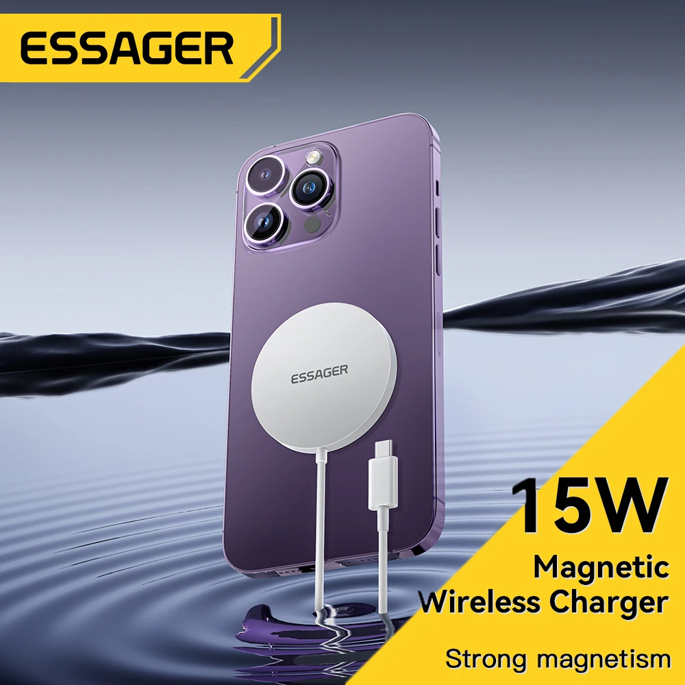 Essager Magnetic Qi Wireless Charger 15W With Cable For iPhone