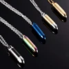 Vinterly Punk 5 Colors Stainless Steel Cremation Pendant Necklaces Pets Keepsake Urns for Ashes Gold-color Jewelry Waterproof 6