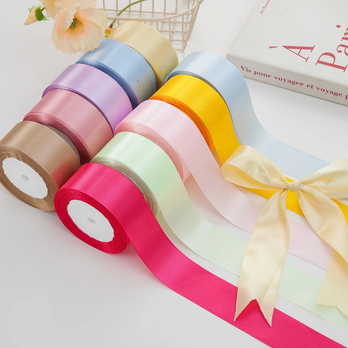 Elegant 4cm Satin Ribbon for Gifts & Crafts - 25 Yards