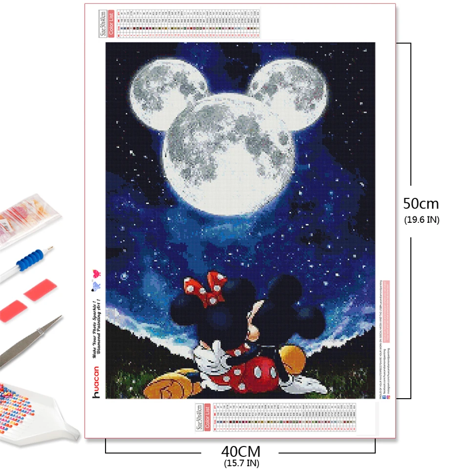Disney DIY Diamond Painting Mickey Mouse Minnie Full Embroidery Cross  Stitch Moon 5D Mosaic Picture Cartoon Handmade Hobby - AliExpress