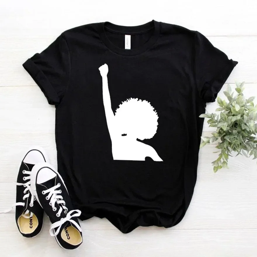 

black power feminist Print Women tshirt Casual Cotton Hipster Funny t-shirt Gift Lady Yong Girl Top Tee vintage clothes