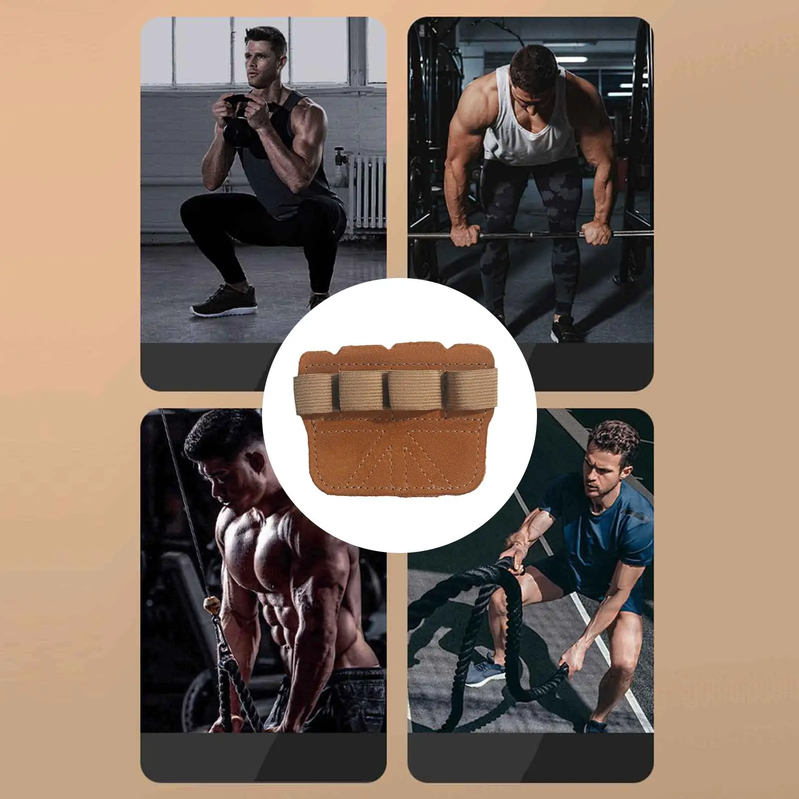 Gym Gloves For Men Weight Lifting Protective Gloves For Fitness Anti-Slip Four-Finger Pull Up Mitts Hand Protective Gear For 5