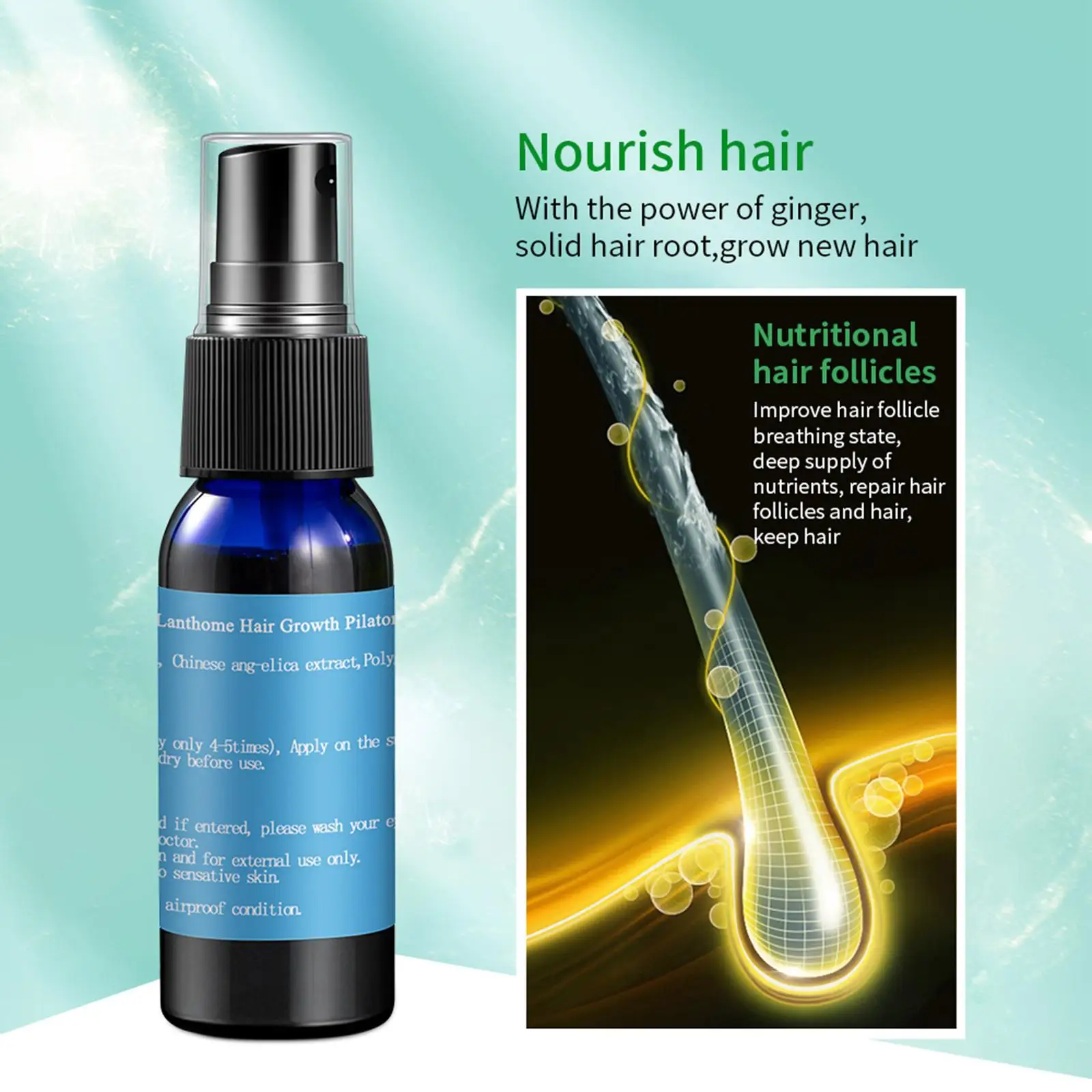 Hair Beauty Dense Serum Oil Natural Ginger Health Care Repairs Follicles