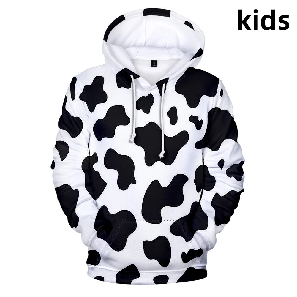 Sudaderas con capucha para niños de 3 a 14 años, sudadera con estampado de vaca en blanco y negro, chaqueta divertida, abrigo, ropa para niños|hoodies men|harajuku hoodie menpullover hoodie - AliExpress