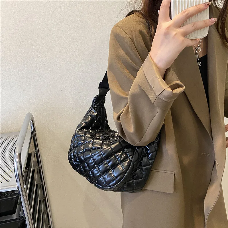 Women's Vintage Nylon Shoulder Underarm Bag Female Casual