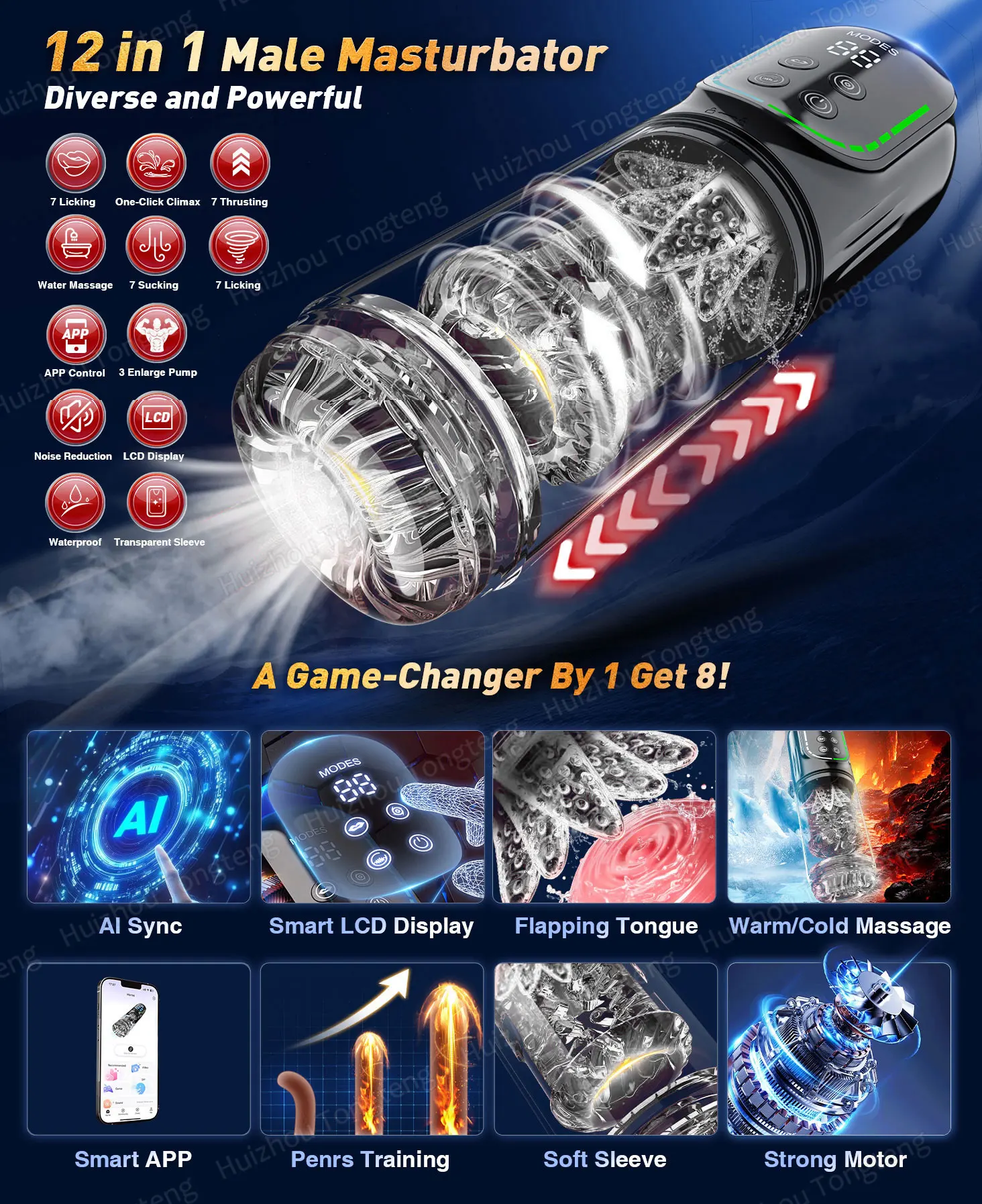 Automatic Thrusting Rotating Male Masturbator For Men Waterproof_voghion.com