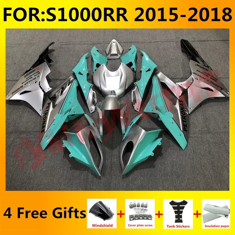 

NEW ABS Motorcycle full fairings kit fit For S1000RR S 1000 RR S1000 RR 2015 2016 2017 2018 bodywork Fairing kits green silver