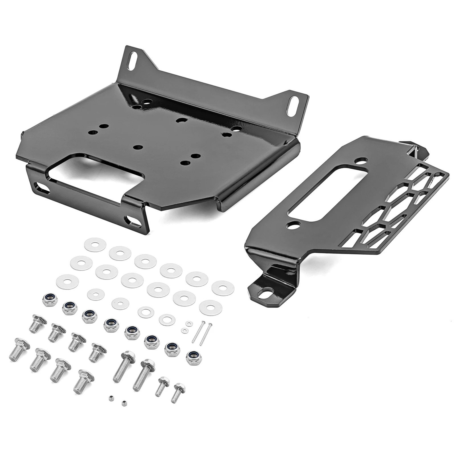 UTV Accessories For Polaris RZR XP Turbo 2016-2018 General 1000 EPS 2016-2019 Winch Mount Plate Bracket Kit Solid Steel Black for gopro hero11 black mini puluz 40m waterproof housing protective case with buckle basic mount