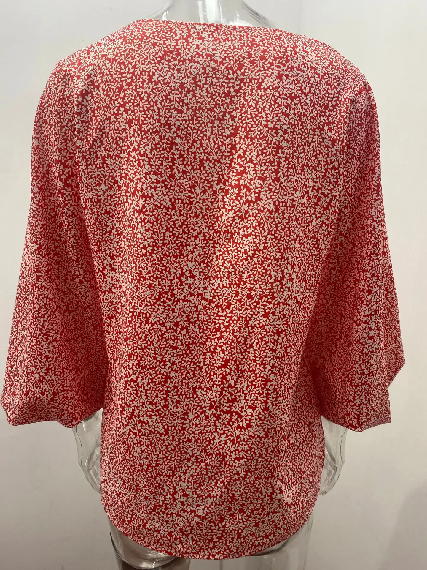 Frauen V-ausschnitt Tie Dye Leopard Print Bluse Shirts Casual Langarm Lose Pullover Bluse Tops BNS-H6651_voghion.com